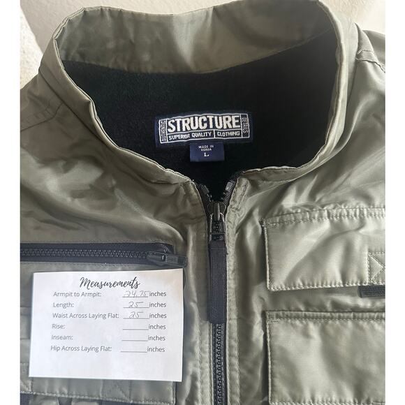 Structure US M20 Men's Vest Fishing Hunting Cargo Size L khaki green Size L - Picture 3 of 8